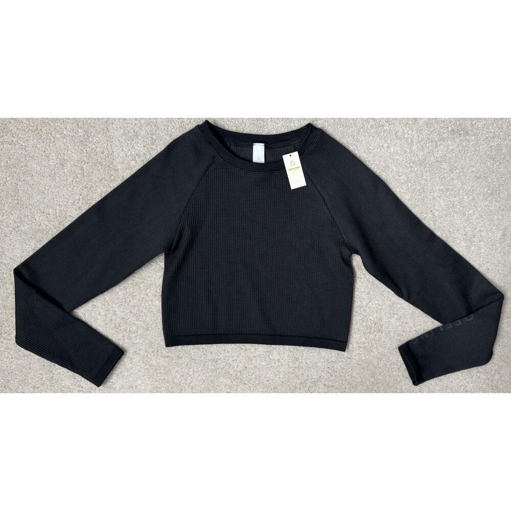 NWT's Offline by Aerie Black Ribbed Long Sleeve Crop